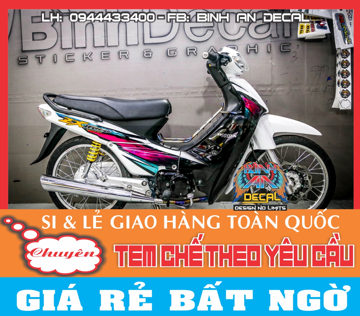 Tem Rời WAVE ĐỜI ĐẦU - Đen Trắng