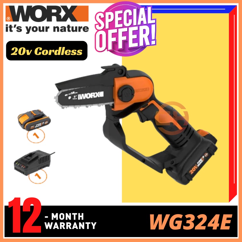WORX WG324E 20V Cordless OneHanded Pruning Saw (Portable, pruning