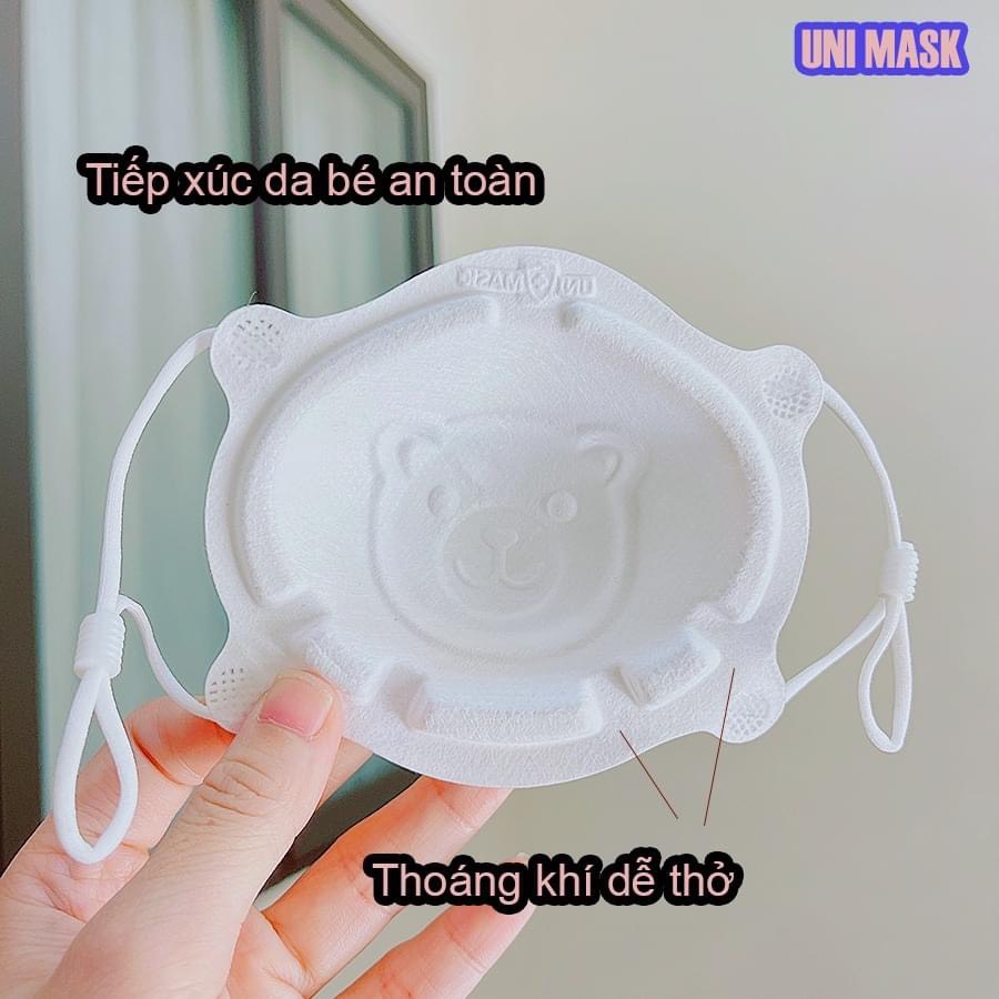COMBO 2 SÉT 6C KT GẤU TRẮNG UNI MASK CAO CẤP CHO BÉ (0-3T)