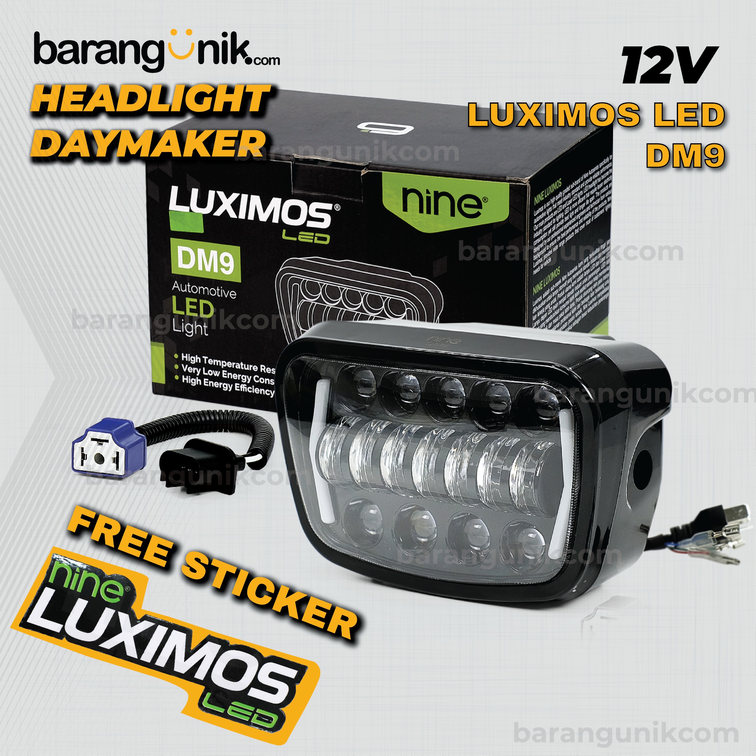 LAMPU HEADLAMP LED DAYMAKER MOTOR RX KING,DAN MOTOR HEADLAMP KOTAK NINE LUXIMOS LED DM09