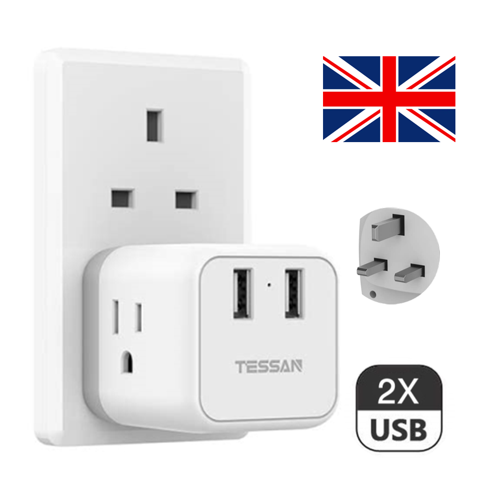 TESSAN Travel Plug Adapter, Ireland Scotland Type G PH to UK Travel