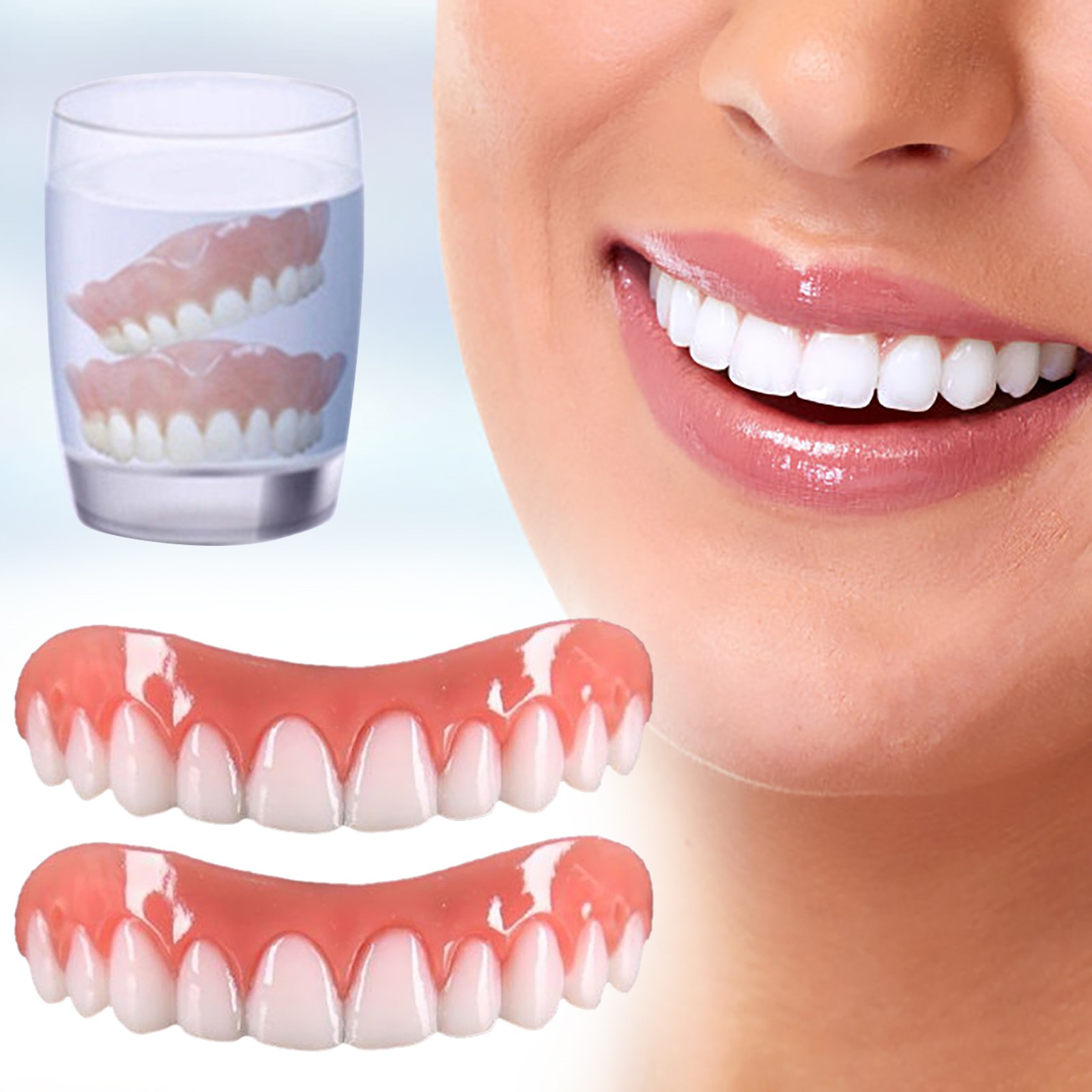 2Pack Men Women Perfect Smiles Veneers Denture Paste Instant Teeth Flex