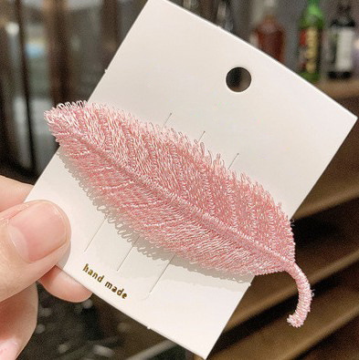 Kẹp tóc hình lá ánh kim xinh xắn phong cách Hàn Quốc cho bạn nữ - Selenshop