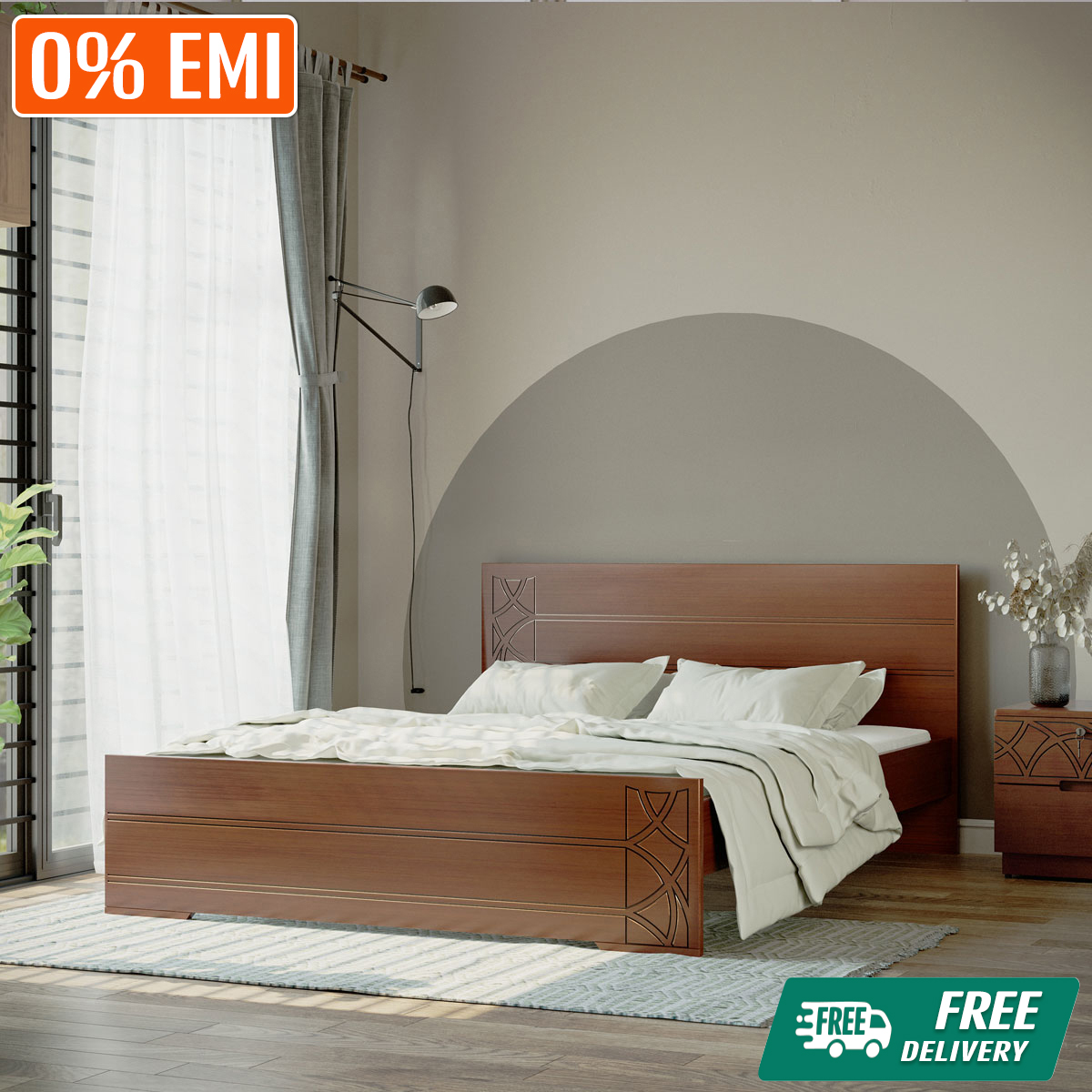 Regal Roma Wooden Double Bed  Bdh-363-3-1-20 992487