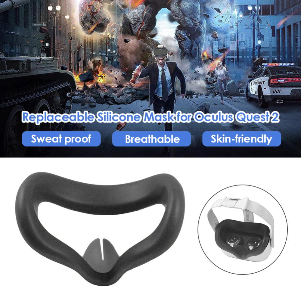 Silicone Eye Mask Cover for Oculus Quest 2 VR Headset Face Cushion Pad
