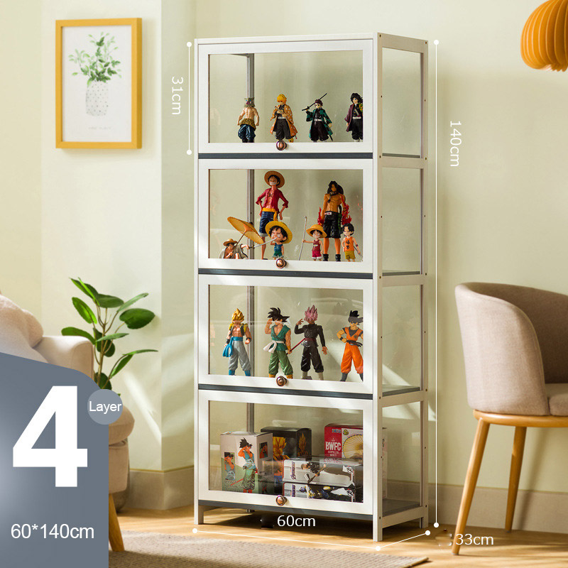 Figure display cabinet, imitation glass, transparent dustproof display case, Lego toys, acrylic storage box, bookcase, shelf