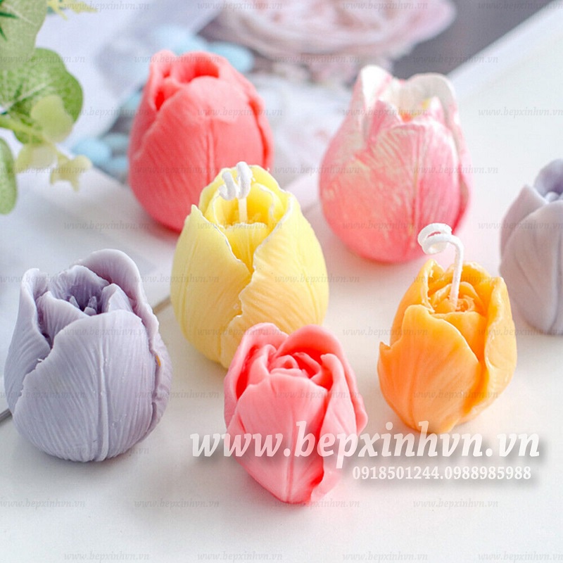 Khuôn silicon 4D hoa Tulip