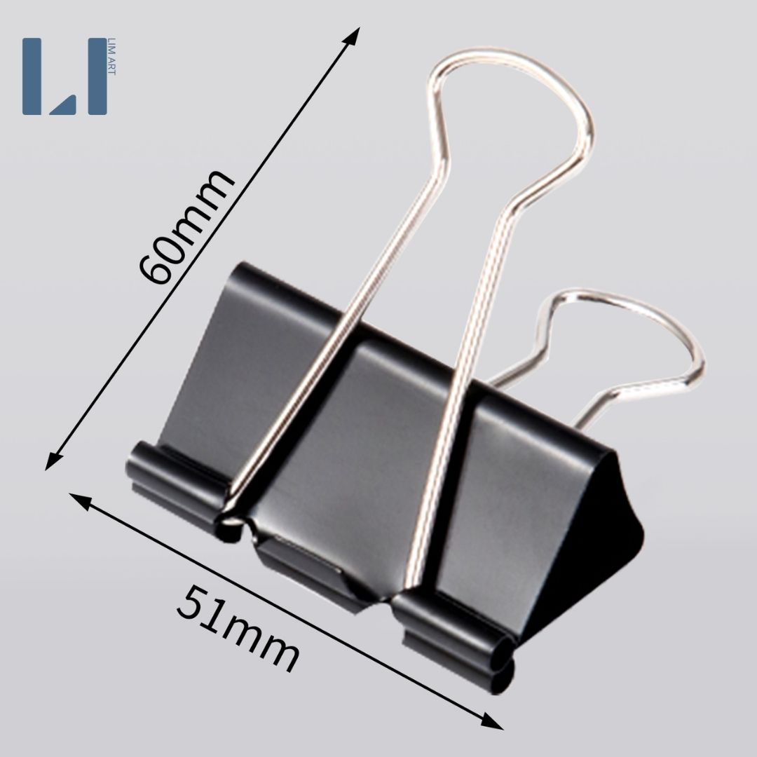 Kẹp bướm, kẹp giấy màu đen 51mm