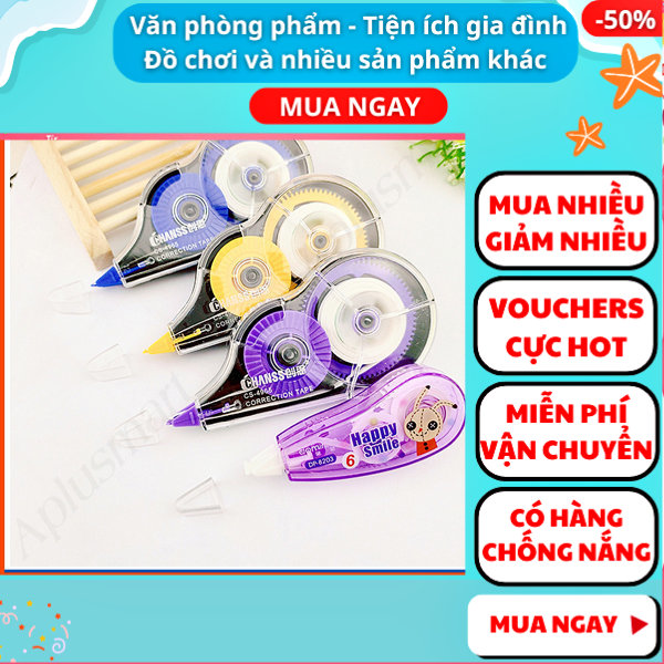 Bộ 3 bút xóa kéo tặng kèm 1 cây bút xoá kéo nhỏ ,Giá rẻ ,An toàn ,Dễ sử dụng, đồ dùng học tập, Aplusmart