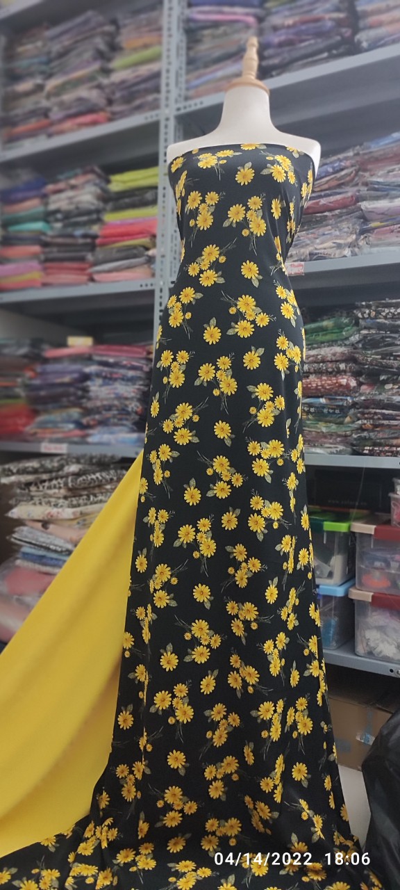 2m Vải lụa lạnh hoạ tiết hoa lá nhỏ (2) - lụa Mango chính phẩm