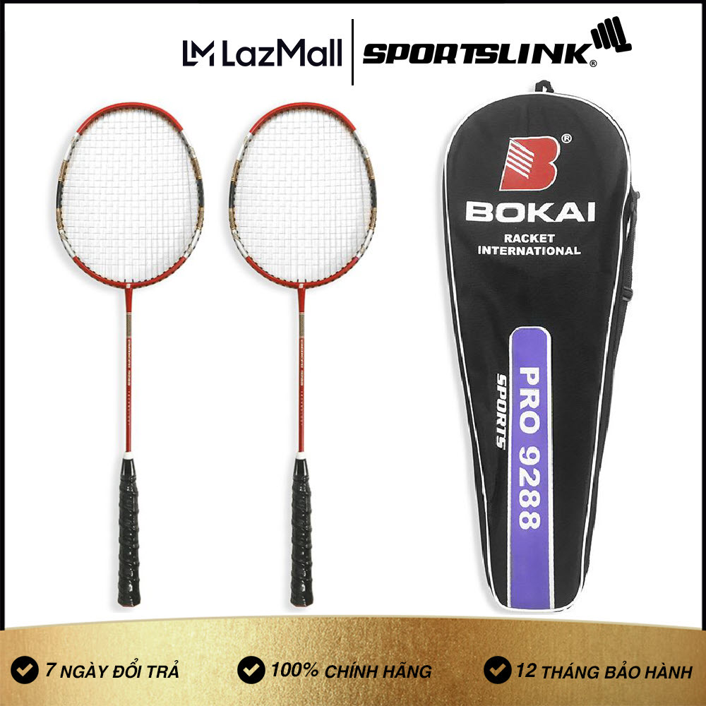 Cặp vợt cầu lông sợi cước Bokai BK-9288 [TẶNG KÈM 3 QUẢ CẦU]