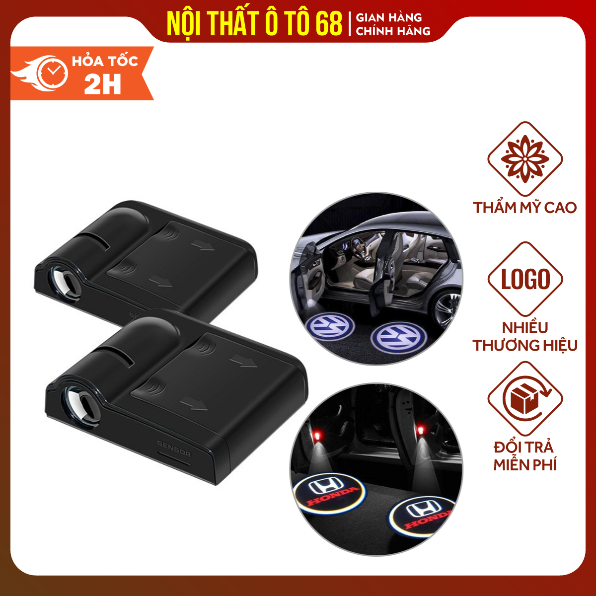 Đèn cảnh báo mở cửa chiếu Logo, thương hiệu Audi