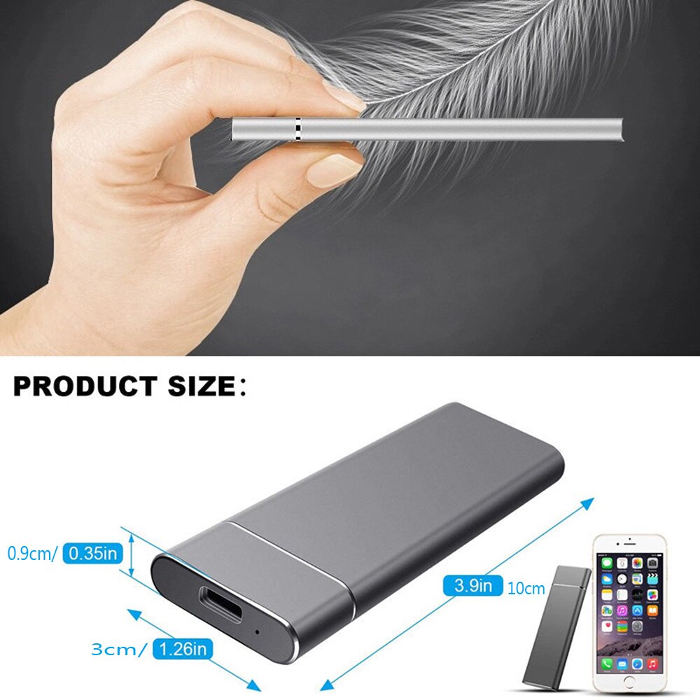 Tốc độ cao 1TB 2TB 4TB 8TB 16TB SSD di động bên ngoài trạng thái rắn ổ cứng USB 3.1 liên Ổ cứng di động cho máy tính xách tay