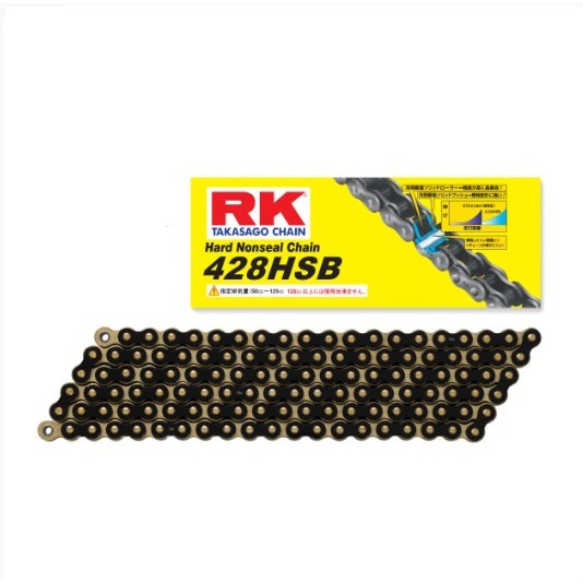 Sên rk 428 hsb vàng đen không phốt 10 ly - black gold 132l - home motorcycle workshop