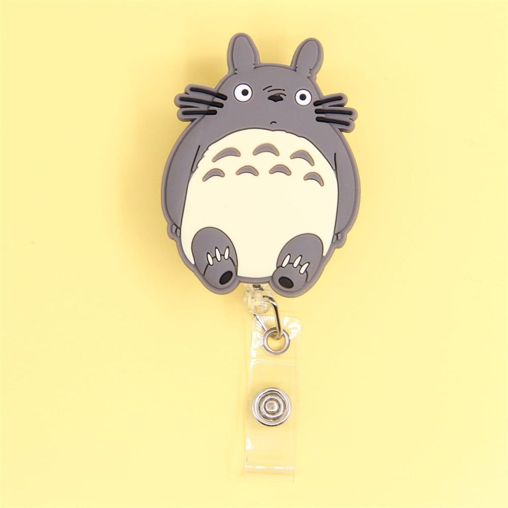 TAHVDF My Neighbor Totoro Retractable Badge Reel Big Size Thickened Nurse  Badge Holder Creative Cartoon Easy Pull Buckle Office School Supplies