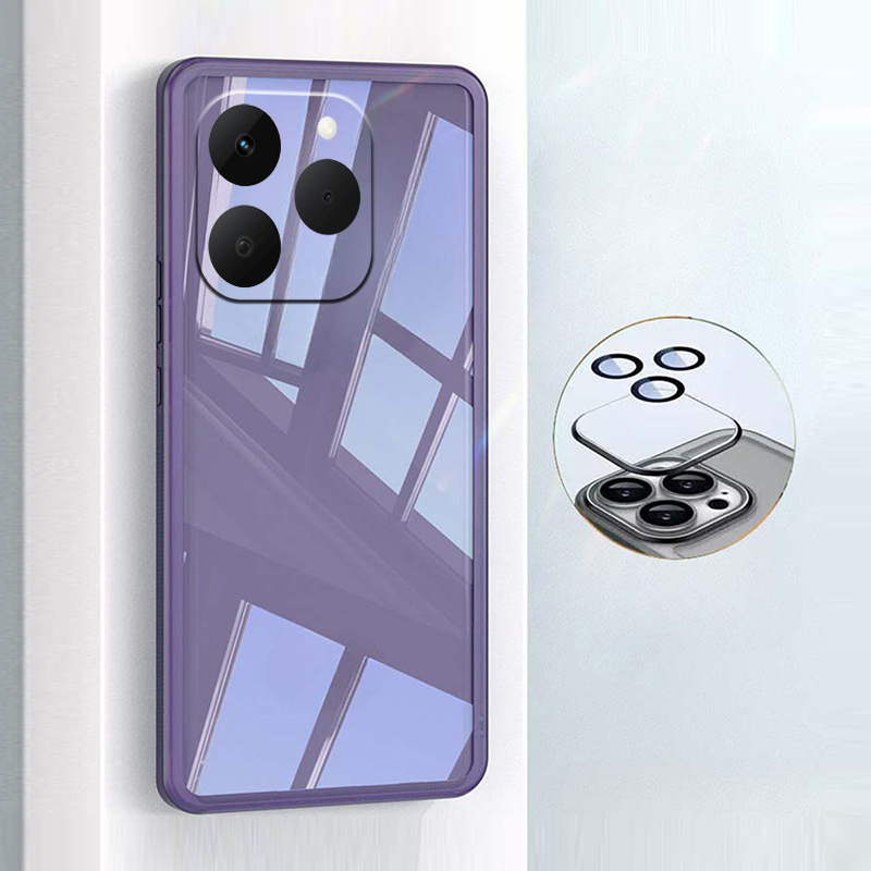 Phone cover Realme 15T Back case Camera Protection Semi Transparent Soft Silicone Shockproof with Lens Protector Films For Realme 15T Phone cases.