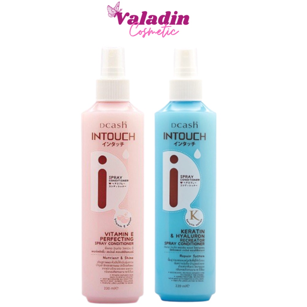 Chai xịt tóc - xịt dưỡng tóc DCASH INTOUCH Keratin Hyaluron / Vitamin E Perfecting (220ml)
