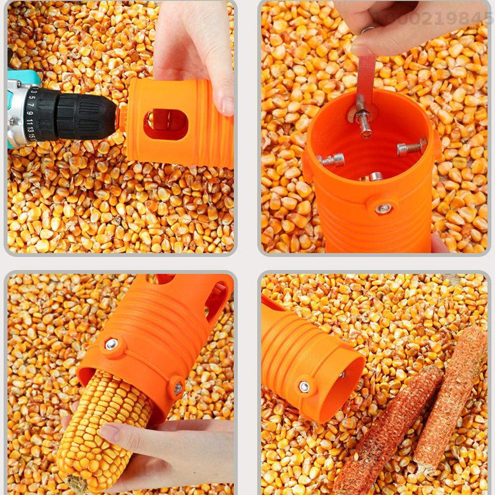 Smart Sensor Corn Peel Thresher Use with Electric Drill Portable Corn Stripper Tool Universal Corn Peel Hands Free Corn Sheller Labor Saving Thresher Manual Corn COB Remover