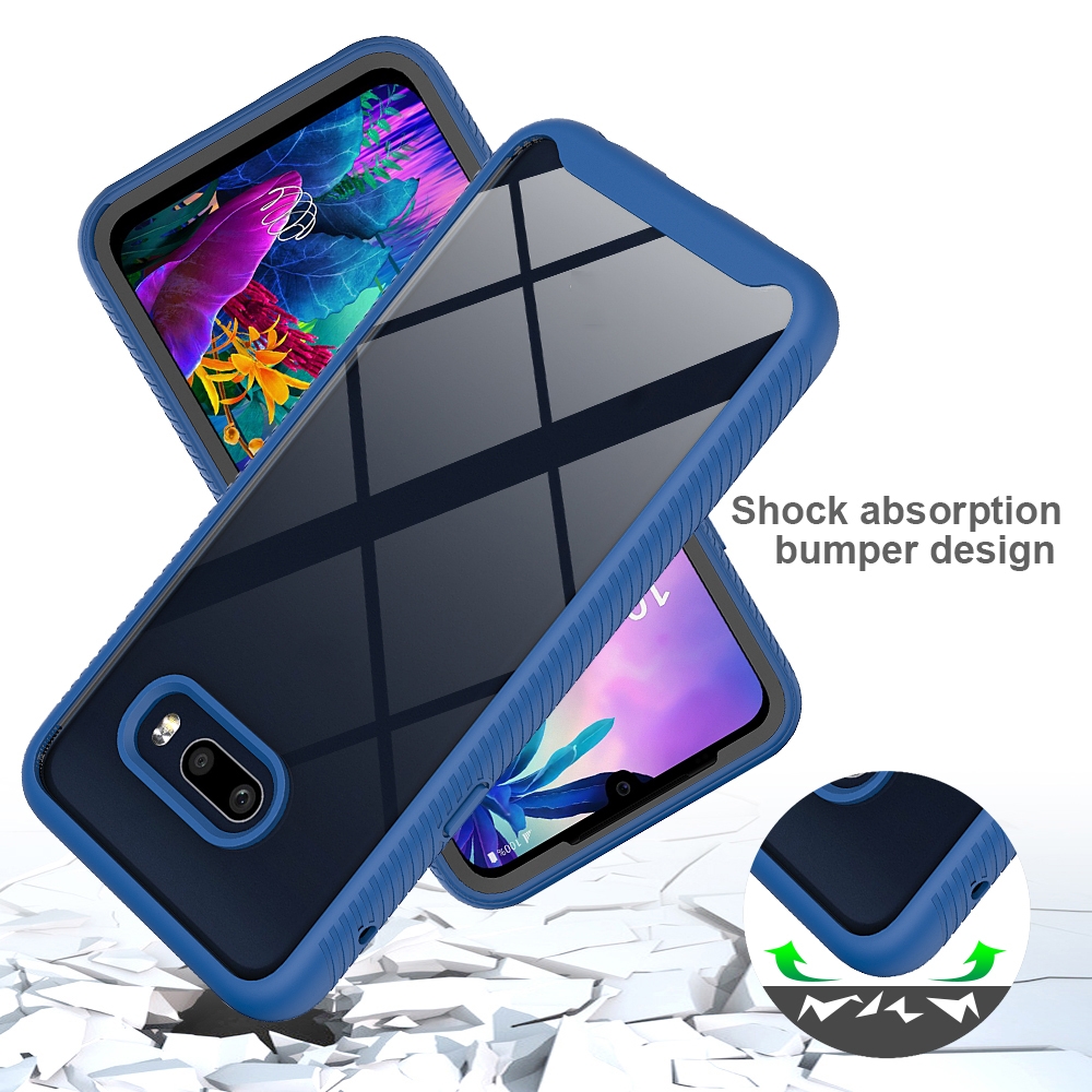 For LG V50S ThinQ 5G / G8X ThinQ Starry Sky Solid Color Series Shockproof PC + TPU Protective Case(Black)(A Plus Mall)