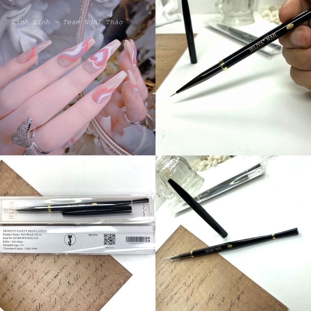 Cọ vẽ nét nail ngắn 6mm Jeliva 07