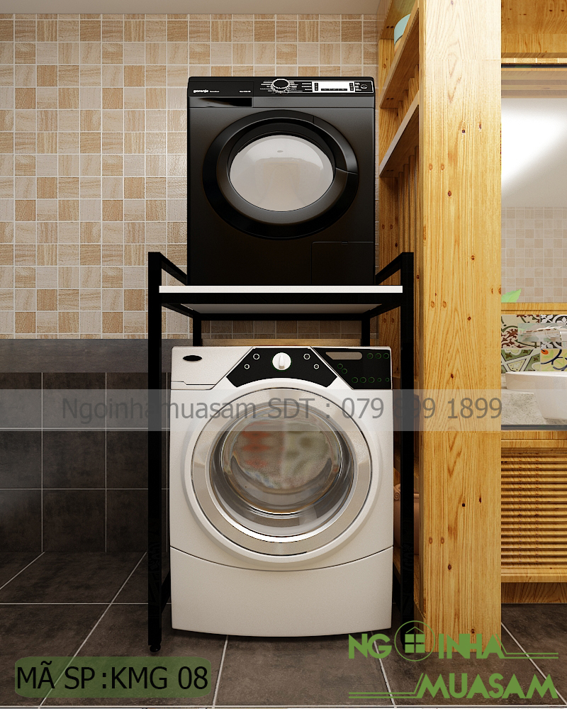 KỆ MÁY GIẶT , MÁY SẤY - KMG08