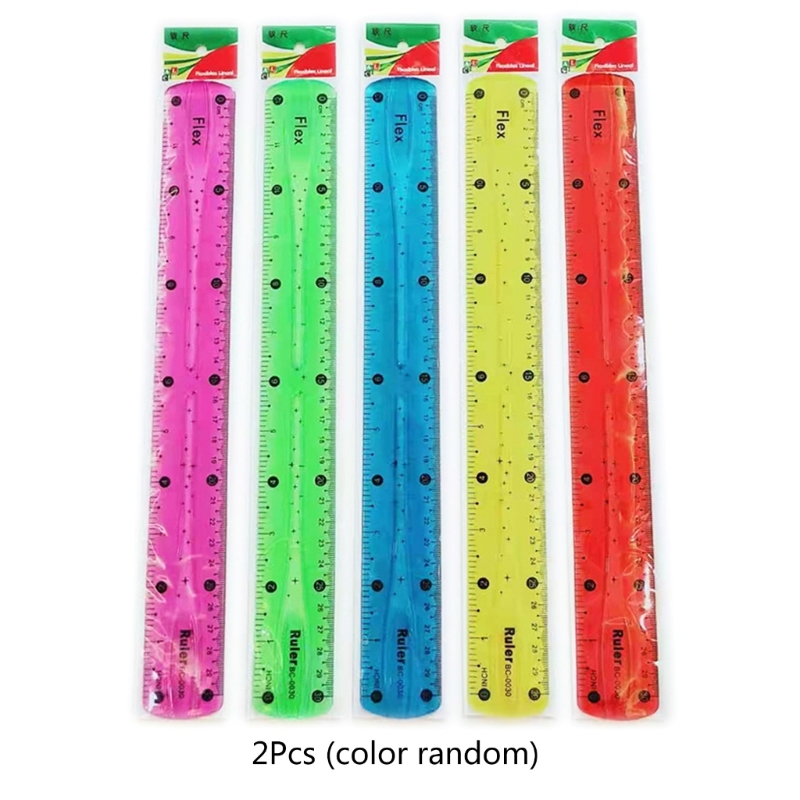 Plastic Ruler Guard 【SkinHorizon】2 Pieces Flexible Ruler, Plastic Ruler Shatterproof ...