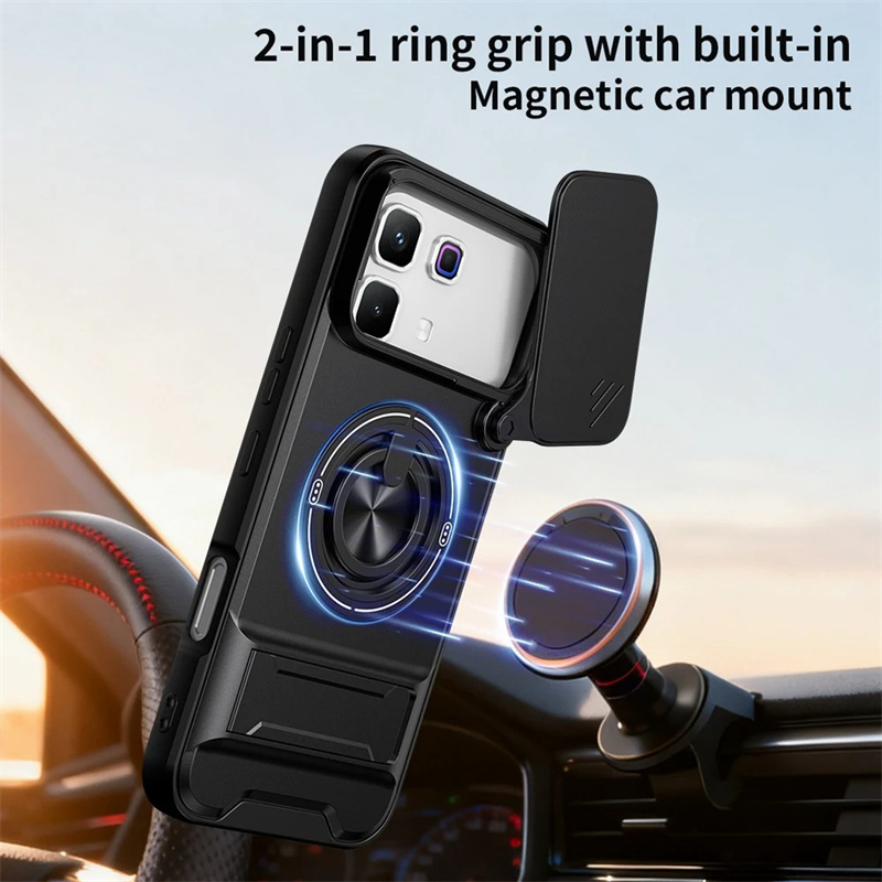 Phone case For Infinix Note 60 60 Pro Phone Case Magnetic Back Cover Hard Shock Resistant Camera Protection Bracket Navigation Bracket Ring Cover For Infinix Note 60 Pro Cover cases.