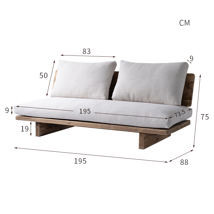 LaFloria® Franken Sofa/ Free Shipping/ Walnut Sofa/ Old Wood Sofa