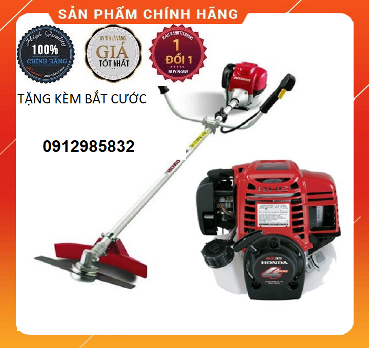 Máy cắt cỏ HONDA, Máy cắt cỏ GX35. Nhập khẩu Thái Lan tiếp kiệm nguyên liệu có chữ dập trên máy bảo 12 tháng