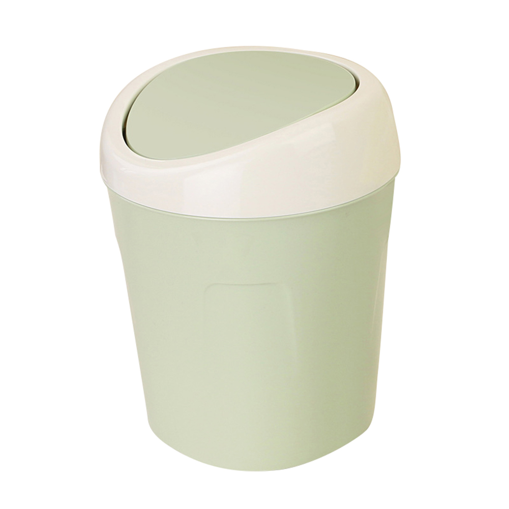 Desktop Mini Flip Lid Home Living Room Bedside Trash Can Garbage Dust Bin Holder