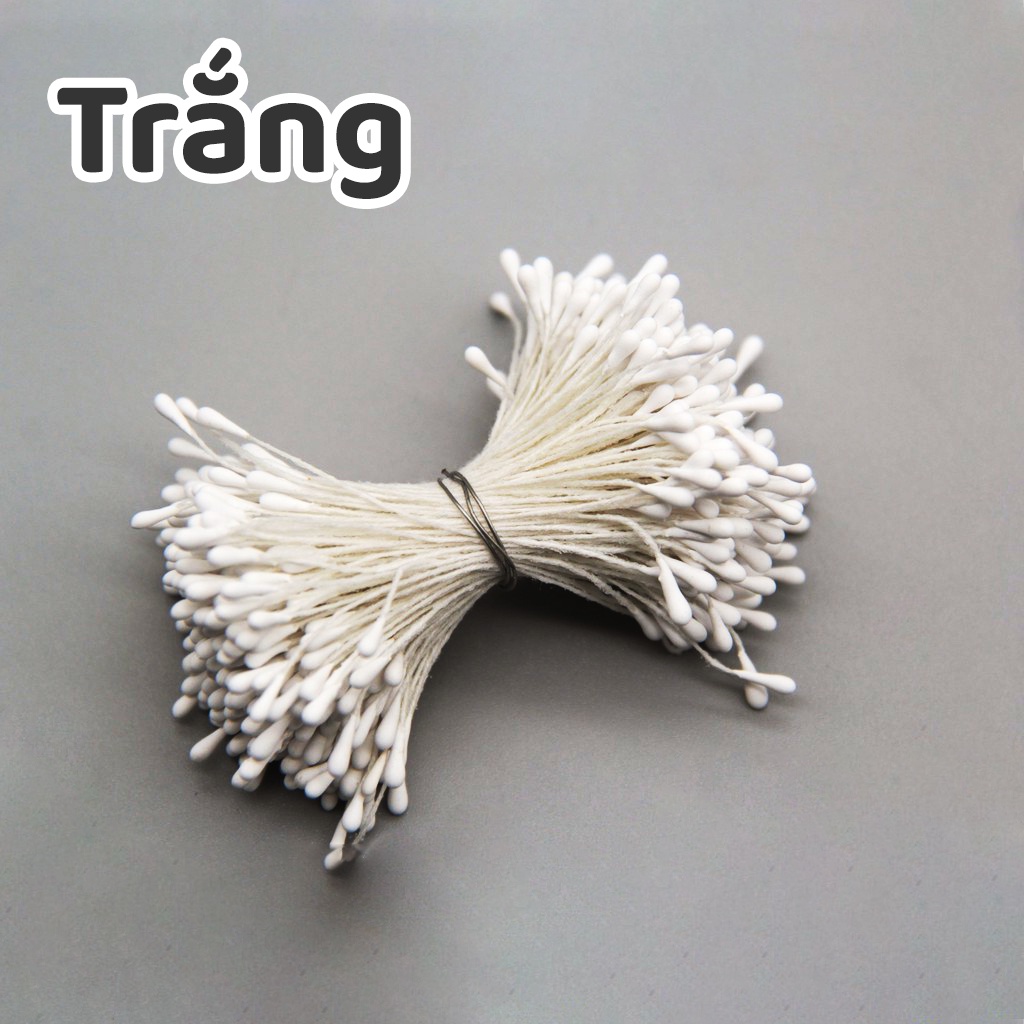 Nhụy bột mờ làm hoa vải, hoa len, hoa kẽm nhung handmade