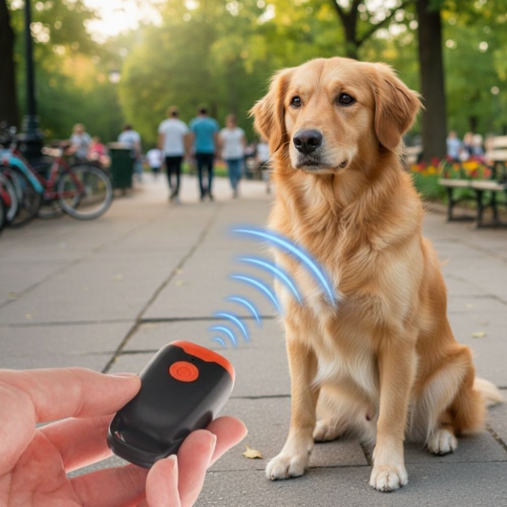 Portable Smart Ultrasonic Dog Repeller Handheld LED Light Anti Barking ...