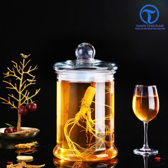 bình ngâm rươu thuỷ tinh 5 lít . không van