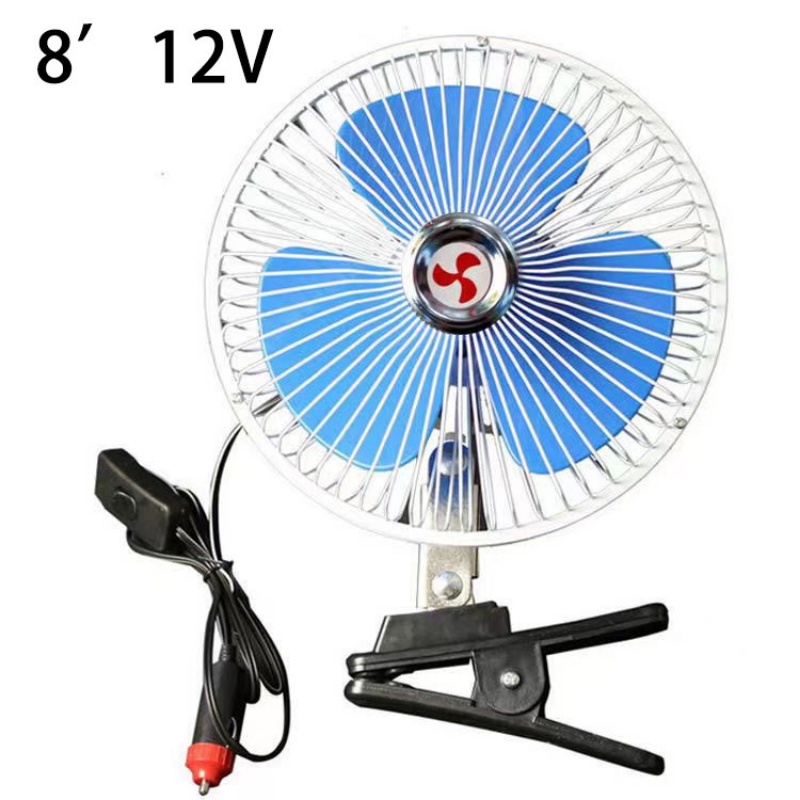 12 V Car Fan 8 Inch 12V Portable Dashboard Vehicle Auto Car Fan Clip-On ...
