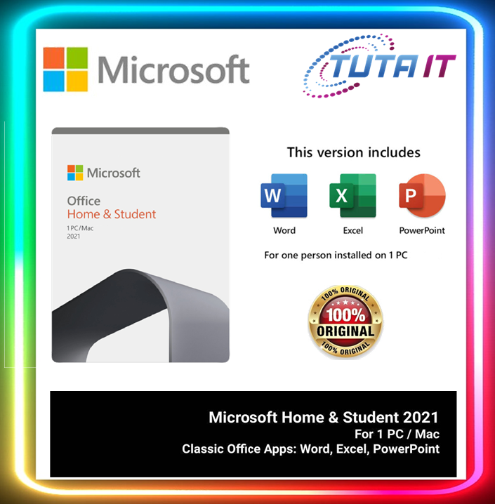 MICROSOFT OFFICE HOME AND STUDENT 2021 PC RETAIL PACK (CARD) / ESD