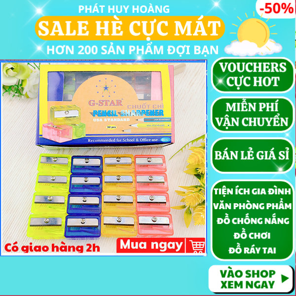 Combo 5 Đồ chuốt bút chì, gọt bút chì dễ thương cho học sinh, đồ chuốt bút chì mini nhiều màu, chuốt bút viết nhỏ gọn tiện lợi, dụng cụ chuốt bút chì chuốt sáp màu đa năng, gọt viết chì gỗ cho bé, đồ dùng học tập, Phát Huy Hoàng