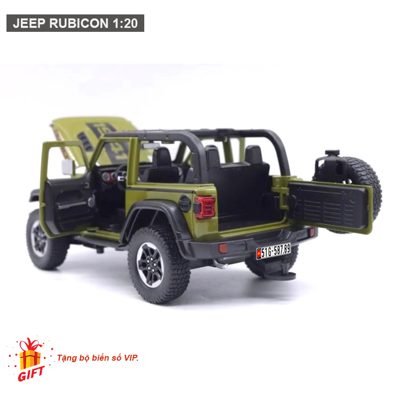 Mô hình xe ô tô Jeep Wrangler Rubicon 1:20 [TẶNG BIỂN VIP] 