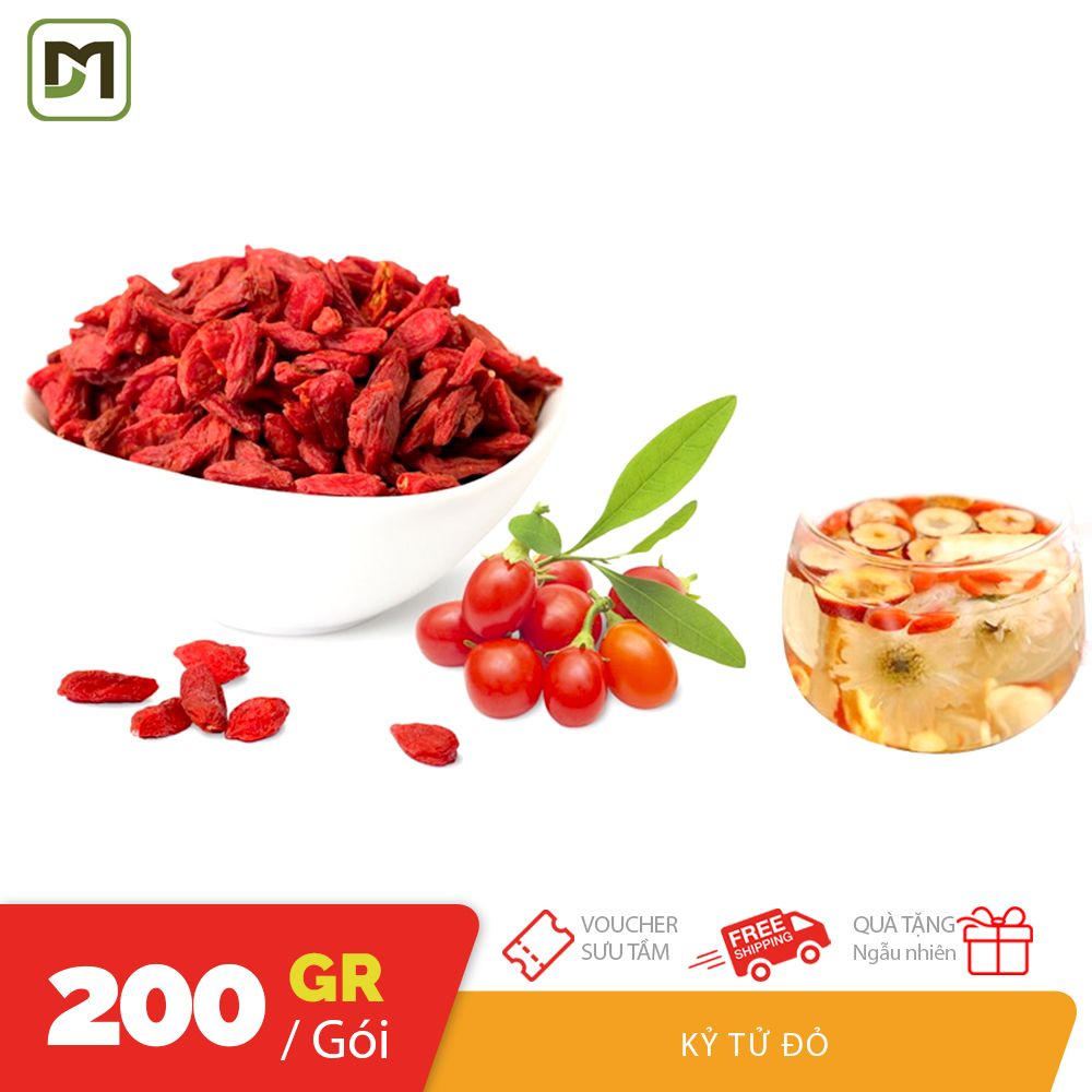 Gói 200gr kỷ tử đỏ sấy khô làm nguyên liệu chế biến món ăn