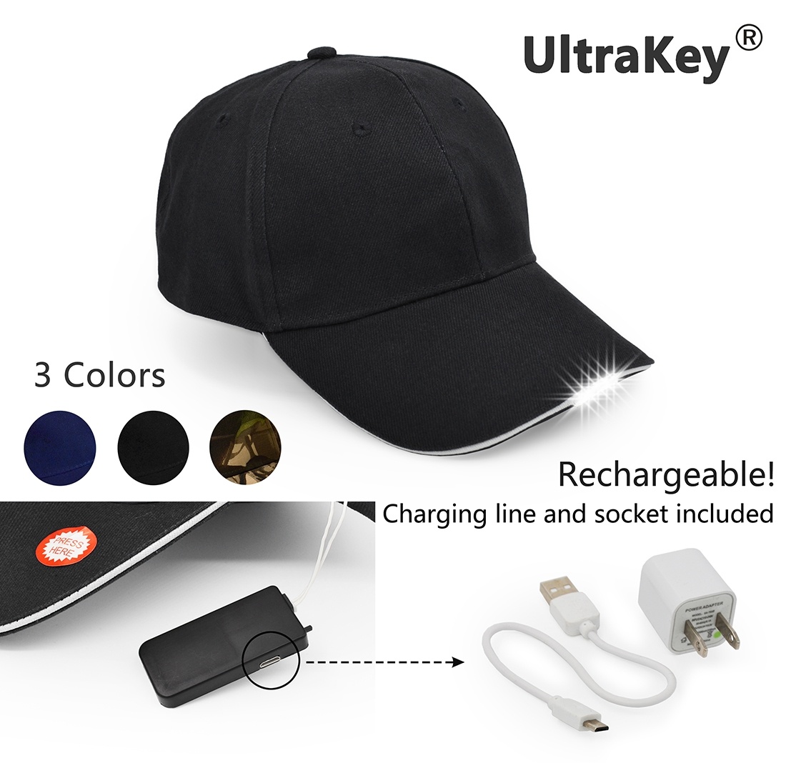 Hands Free Rechargeable LED Baseball Cap Light Glow Bright Sport Hat For Outdoor Jogging Snapback Hats Hip Hop Party Holiday. 