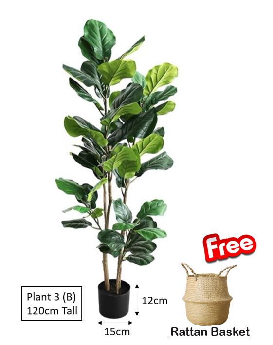 [SG SELLER] Artificial Plant Artificial Fiddle Fig Leaf Potted Plants