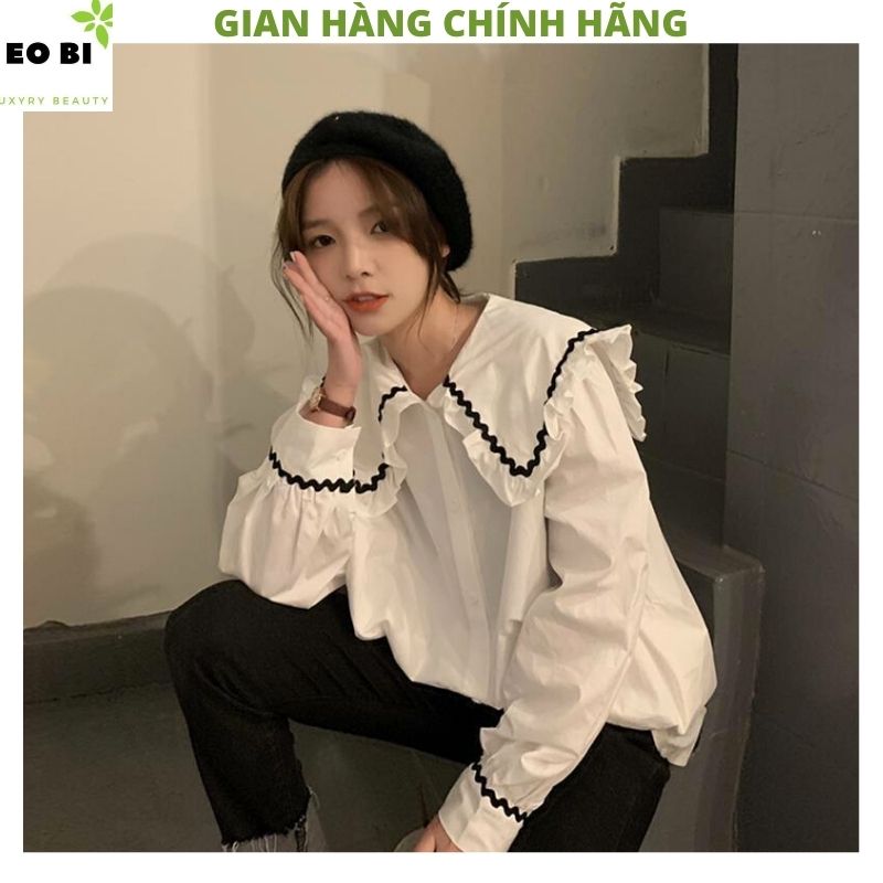 Áo sơ mi nữ cổ sen 2 mầu kiểu dáng hàn quốc tiểu thư dễ thương ulzzang , áo sơmi nữ , áo somi ,áo sơ mi công sở ,áo sơmi kute phom to rộng dấu quần , áo xinh vintage