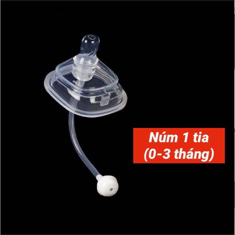 [Giá tốt] Núm hút, núm tập uống bình sữa vuông Hegin