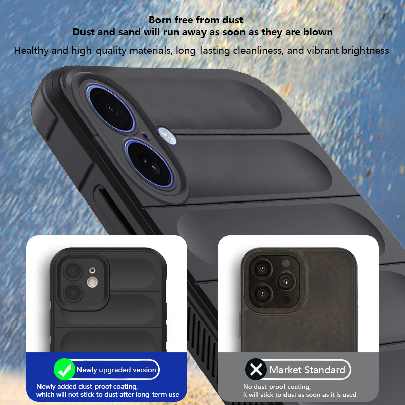 【Phantom Shield】Sroof Case For iPhone 16 Plus Pro Max New liquid silicone case lens full wrapped skin feel solid color thickened non-slip anti-fall shock absorption Phone Case Back Cover. 