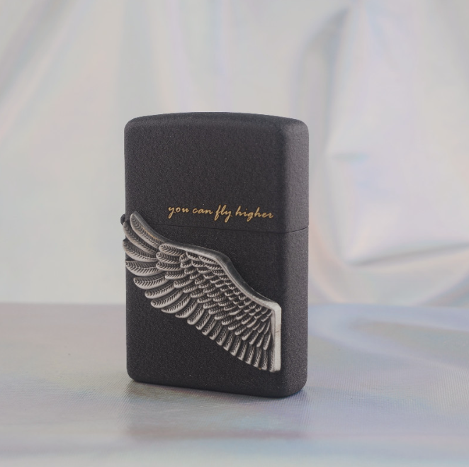 Emblem dán Zippo cánh chim bạc