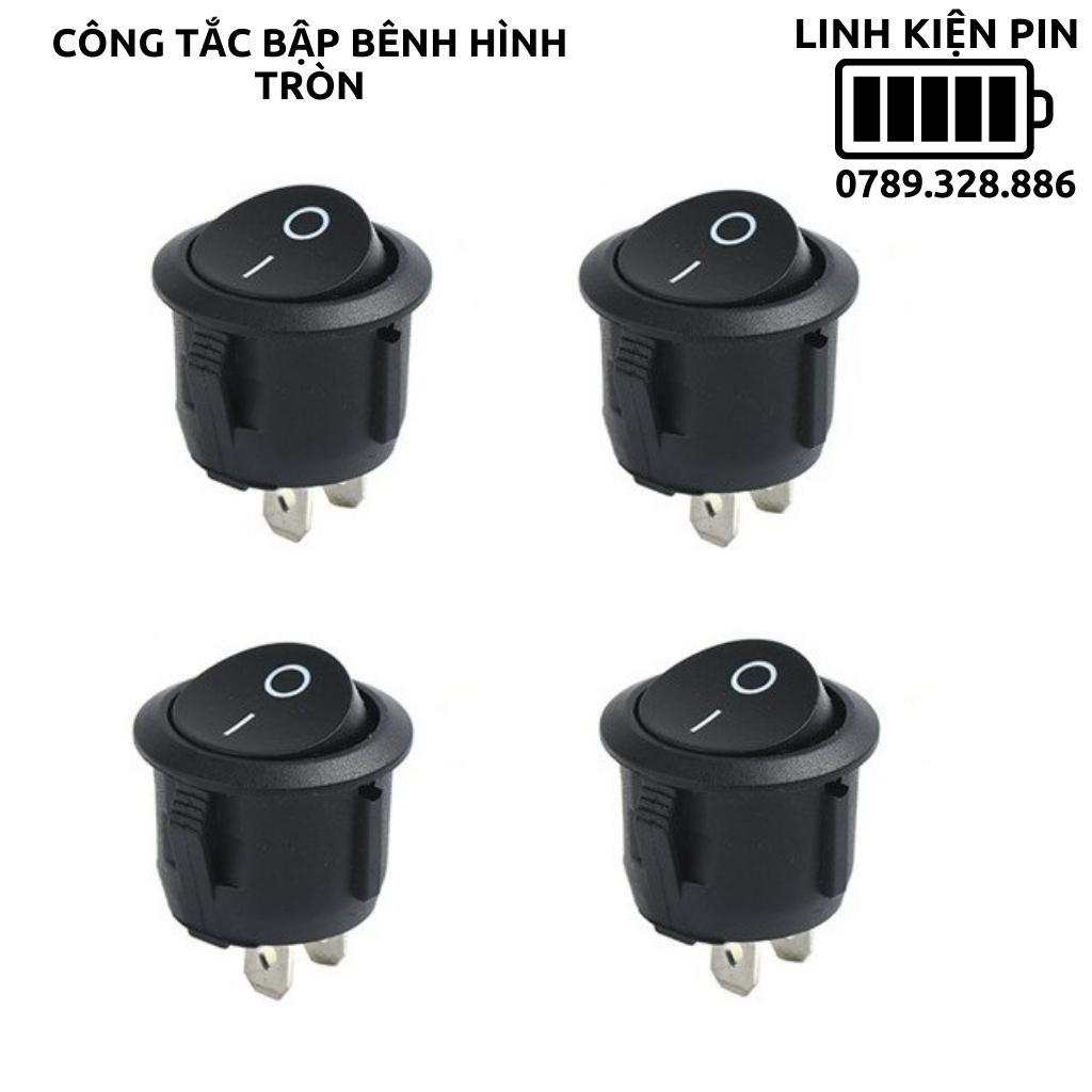 Công tắc bập bênh hình tròn 220v 6a có led