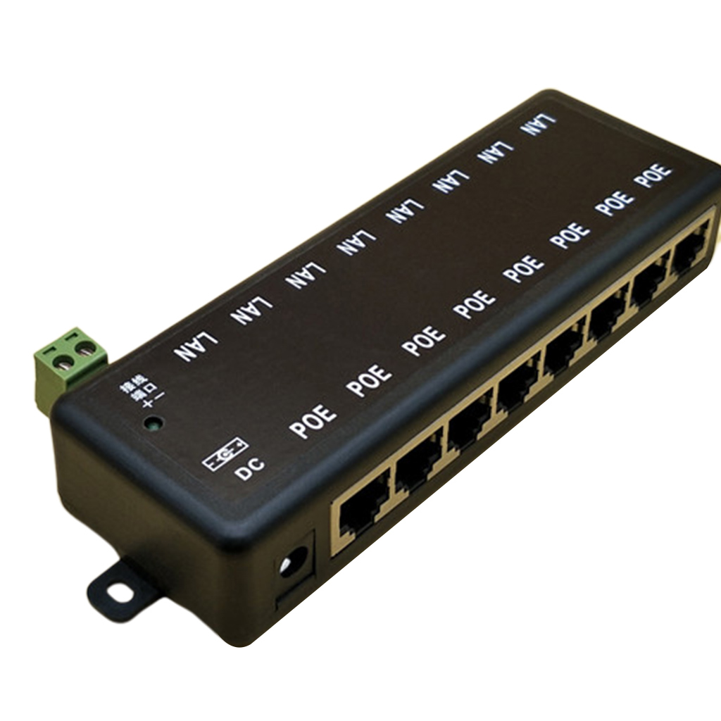 DC12-48V 10/100Mbps POE Splitter for CCTV Network POE Camera Power Over Eth