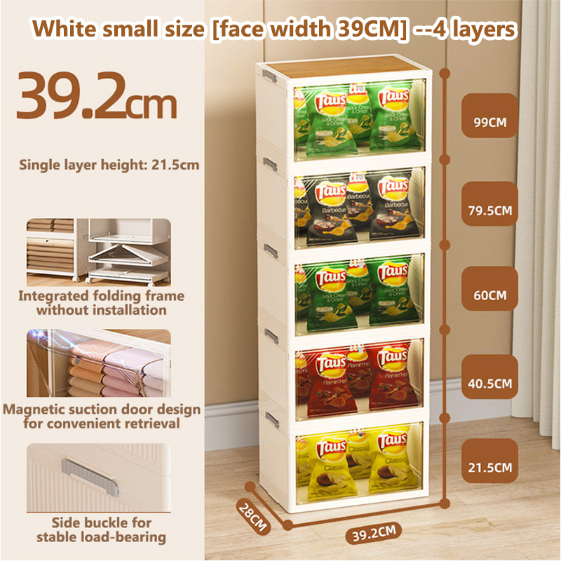 Storage box: free to install folding lockers, household sorting clothes, toys, plastic snack cabinets, storage boxes