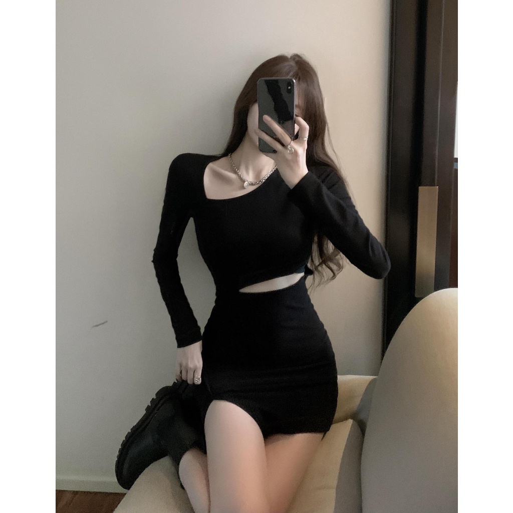 Đầm đen cut eo siêu cháy cho các nàng