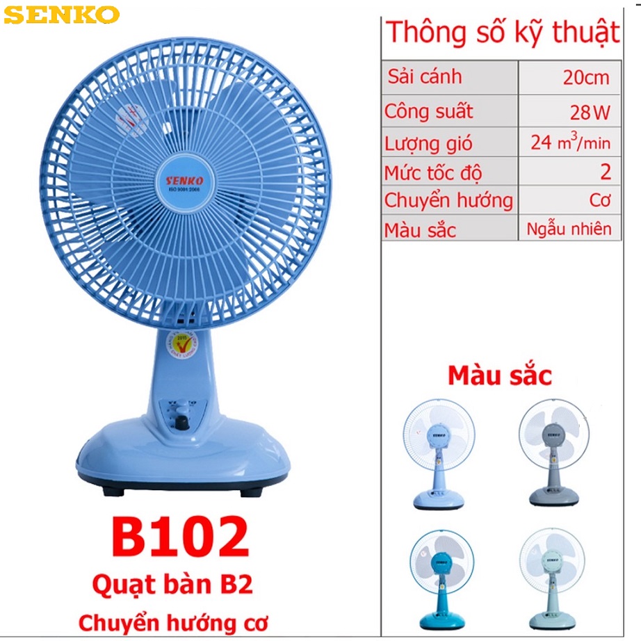 Quạt bàn Senko B2 B102 sải cánh 20cm