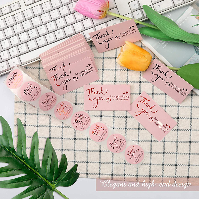 Cuộn 500 tem decal logo thank you kute